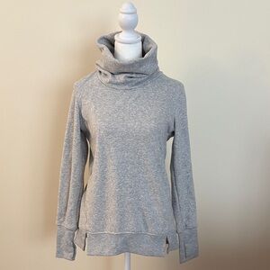 90 Degree By Reflex Super Soft Heather Gray Cowl Neck Sweater